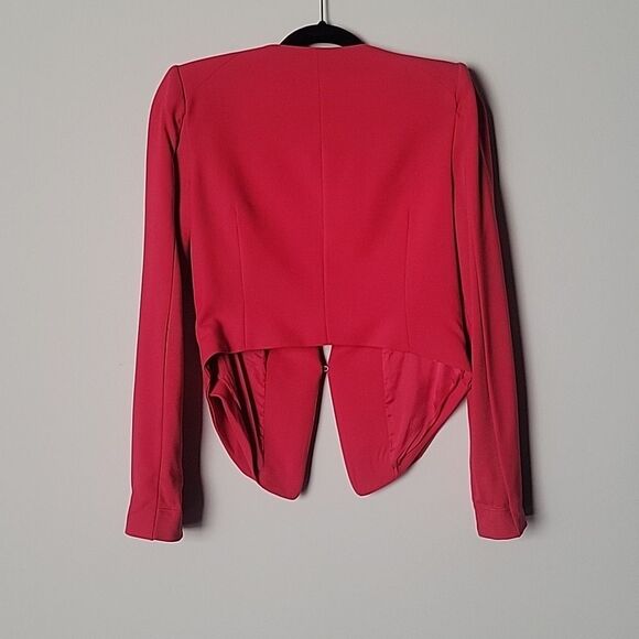 NEW BCBG Max Azria Alex Red Blazer XS Jacket Fitted Sexy Tapered Crop Feminine - Picture 5 of 13